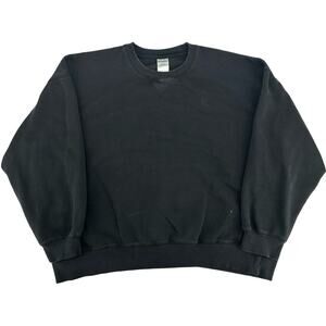 VTG y2k Men's Black Embroidered Russell Athletic Blank Crewneck Sweatshirt XXL